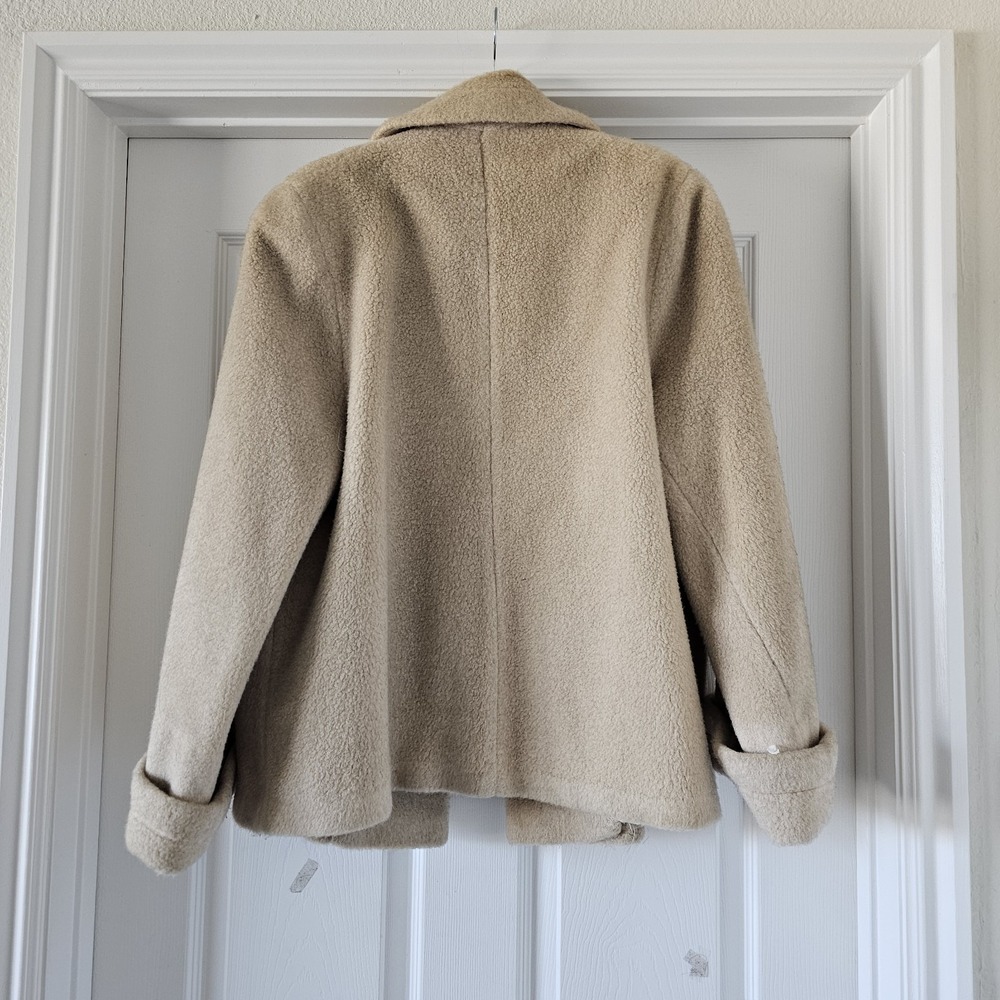 1950s Faux Fur/Sherpa Coat Beige Lined Hart-Albin Billings #78 - Picture 7 of 9